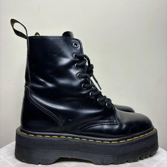 Dr. Martens Jadon Platform Black Smooth Leather Boot Women's Size 6 - Picture 3 of 11